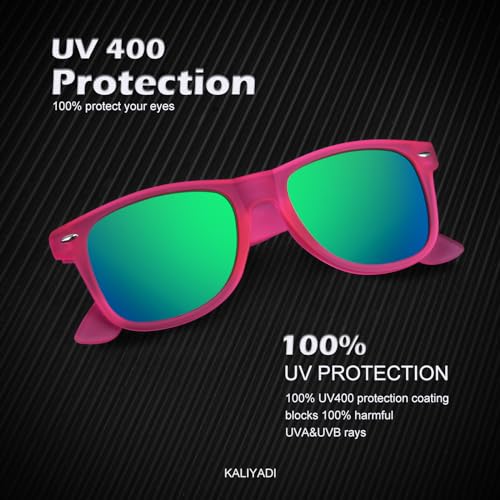 Image of KALIYADI Polarized Sunglasses for Men and Women Matte Finish Sun glasses Color Mirror Lens UV Blocking (3 Pack)