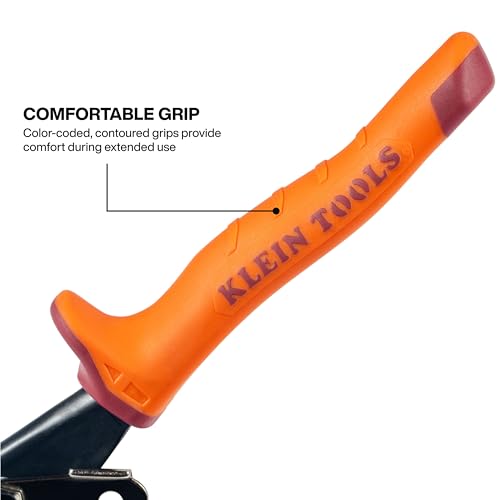 Image of Klein Tools 120AVSKIT Aviation Snip Set, Left, Right, Straight Cut, Metal Shears with Forged Steel Blade, 3-Piece