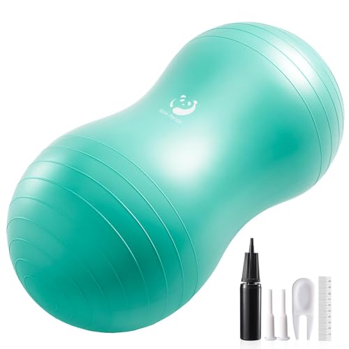 Slim Panda Anti-Burst Erdnussball 100x50 cm – Zertifizierter Yoga & Therapieball mit Wabenstruktur Für Fitness, Büro, Kinder, Physio & Schwangerschaft (Grün)