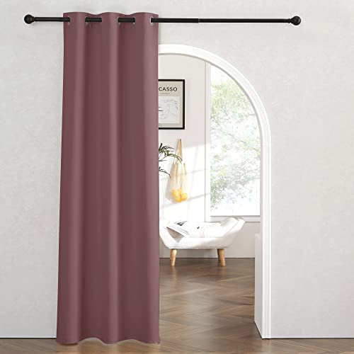 Image of RYB HOME Temporary Doorway Curtains Blackout Privacy Room Divider Curtains Portable Drapes for Closet Wall Panel for Bedroom Living Room Dining Basement Window, W 60 x L 84 inches, Wild Rose