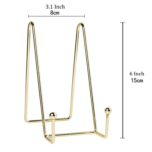 image for Dnvkict 2 Pack Display Stands Holders, Gold Iron Easel Plate Holder Di