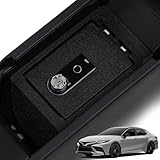 JIKE Center Console Gun Safe - Console Gun Vault Compatible with Toyota Camry 2018-2024, High Security Armrest Lock Box with Fingerprint Lock with Backup Key