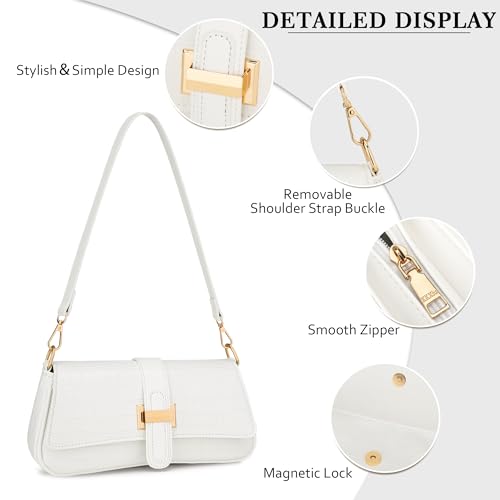 Image of KKXIU Shoulder Bag for Women Small Hobo Handbag Mini Retro Clutch Purses | Trendy Classic Underarm Crossbody Bag with Zipper Closure, Vegan Leather, Removable Strap
