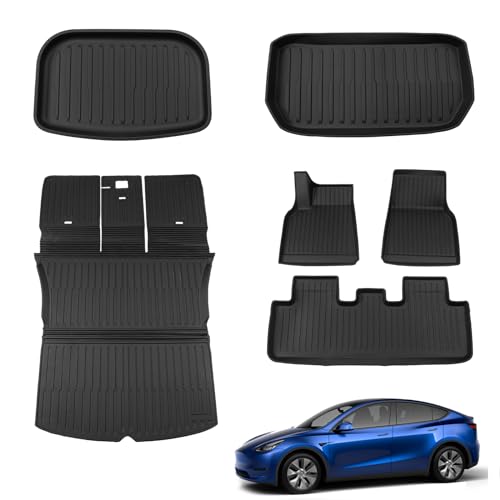 Xipex Floor Mats Compatible with 2020-2023 Tesla Model Y Trunk Mat Cargo Mat TPE All Weather Cargo Liner Back Seat Cover Protector 2022 Tesla Model Y Xipex Floor Mats Compatible With 2020-2024 Tesla Model Y Trunk Mat