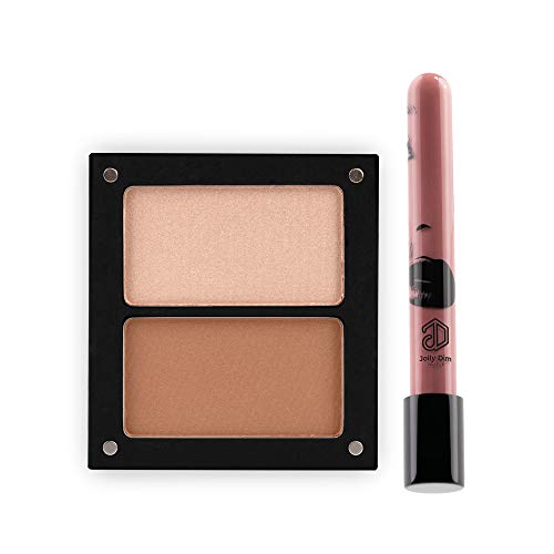 Jolly Dim by Inglot Kit de maquillage pour contouring et brillance. Rouge à lèvres à la texture crémeuse, Lavande 1. Kit de maquillage pour visage et lèvres Cover