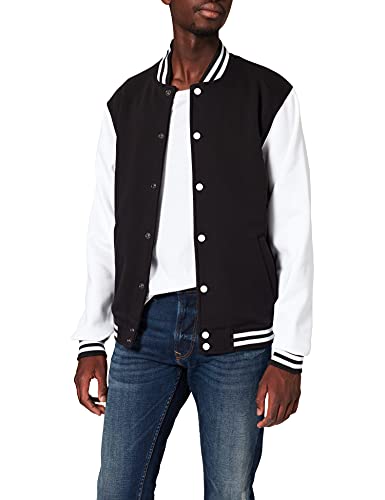 Build Your Brand Herren Sweat College Jacket Jacke, per pack Mehrfarbig (Blk/Wht 00050), Medium (Herstellergröße: M), BY021
