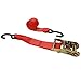 US Cargo Control, S Hook Ratchet Strap, 2 Inch Wide X 10 Foot Long, 2 Inch Ratchet Strap, S Hook Tiedown, Red Ratchet Strap, Weather Resistant Strap, Zinc-Plated Ratchet, Vinyl-Coated S Hook