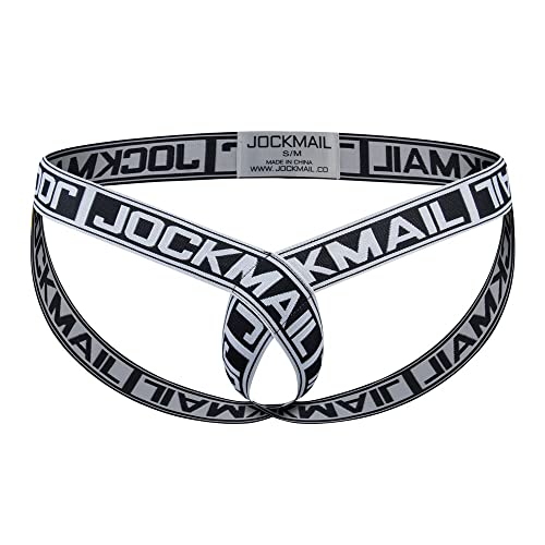 JOCKMAIL Super Stretch Fashion Jockstraps Seamless Large Size Men's Underwear Thong White G-string