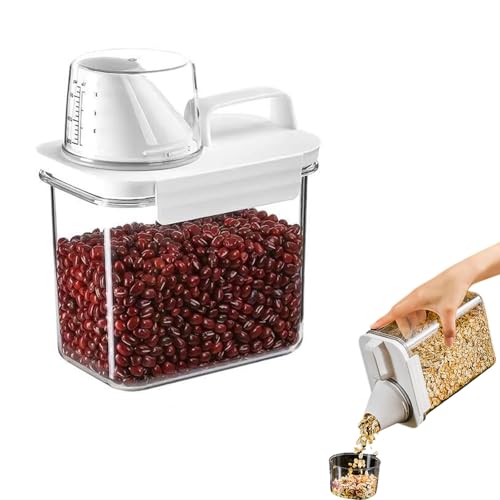 Eruceky Cereali Dispenser con Beccuccio Versabile, Dispensa Cucina Organizer con Coperchio, Contenitore per Riso, Conservazione di Cereali Pasta Farina Cibo per Animali Domestici
