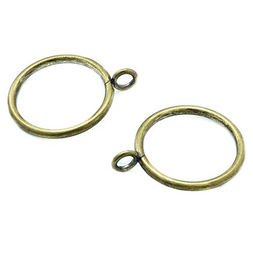 ANJUU 36 Pack 38mm Inner Diameter Metal Curtain Drape Sliding Eyelet Rings Antique Bronze Tone - Thumbnail 6