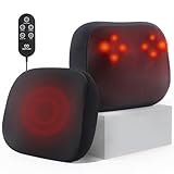 Back Massager with Heat, 2-in-1 Shiatsu Neck Massagers with 3D Deep Tissue Kneading & Dual-Sided Heating for Lower Back Shoulder Pain Relief, Lumbar Support Pillow for Office Chair, Gifts for Mom Dad