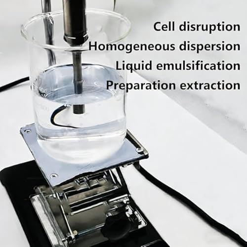 Macchina emulsionante da laboratorio omogeneizzatore, miscelatore sonicatore a controllo digitale con timer di impulsi on/off per emulsionamento liquido, processore distruttore cellulare