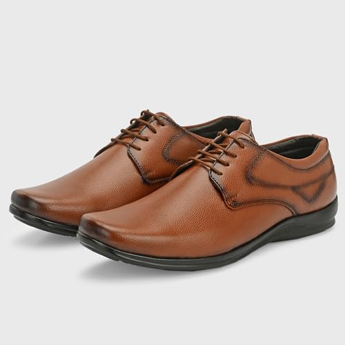 Image of Centrino Formal Shoes for Men | Lightweight Comfortable Office Shoes for Man Stylish | Cushioned Insole Lace-Up Shoes for Men | Durable TPR Sole | Trendy Classic Design Footwear for Men (8117)