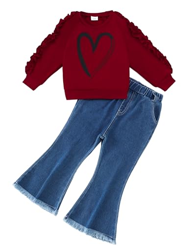 Image of Weebaby Toddler Girl Clothes Infant Girl Sweatsuit Baby Pant Set Outfits Fall Winter Clothing Little Clothes for Girl