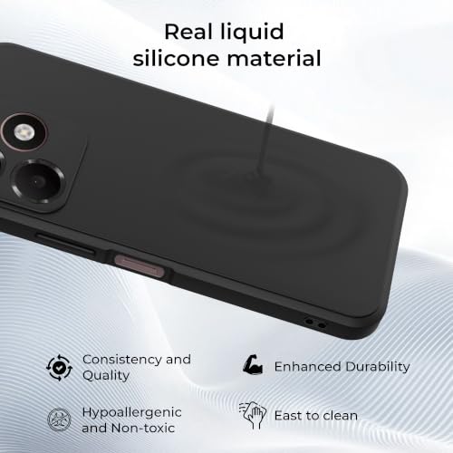 Image of A rtistque Back Cover Case for Oppo A6c 4G | Camera Protection | Shockproof TPU | Stylish Protective Design | Slim Fit | Ultra Matte | Oppo A6c Back Cover - Black
