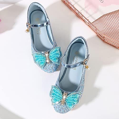 Toddler Little Kid Girls Dress Pumps Glitter Sequins Princess Bowknot Low Heels Party Dance Shoes Rhinestone Sandals Toddler Closed Toe Sandals Girls2