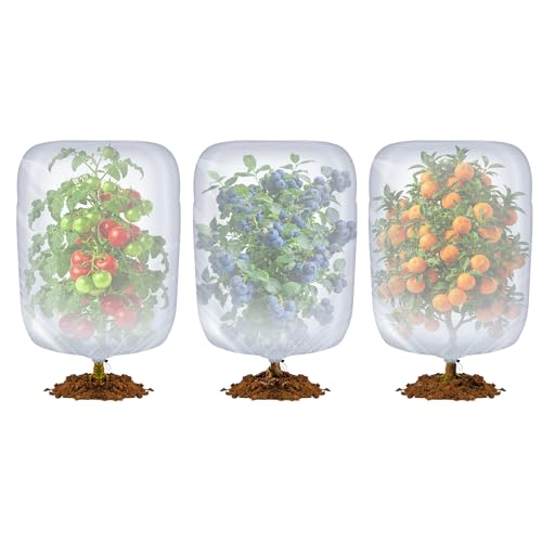 Bird Netting for Blueberry Bushes 3 Pack 4.9 X 3.2 Ft Cicada Netting for Fruit Trees Blueberry Bush Netting Cover Protective Garden Plant Covers for Tomatoes Flowers Vegetables
