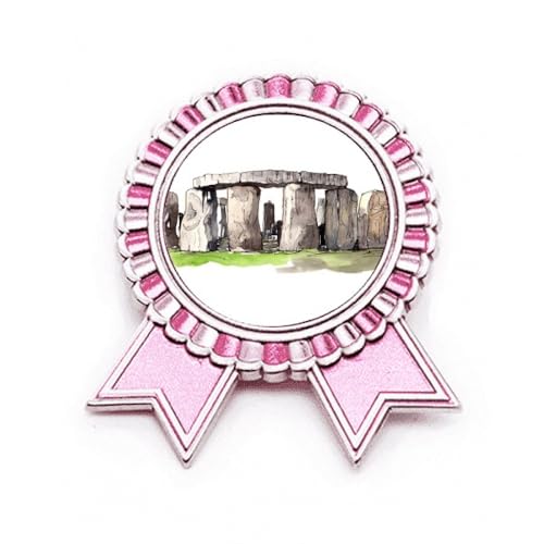 Pin's Stonehenge rose médaille award en métal badge souvenir d'Angleterre idéal pour offrir