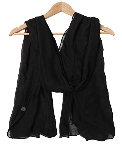 Woogwin Light Soft Scarves Fashion Scarf Shawl Wrap For Women Men (Black) #TOP1