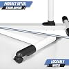 Small Mobile Standing Desk, Adjustable Height Computer Desk with 360 Rolling Casters, Tilting Overbed Table for Home Office and School, White