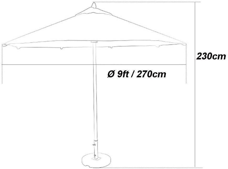 Parasols 9-Feet Patio Umbrella Outdoor Garden Table Umbrella with Crank, Portable Sun Shelter for Market Deck Porch Backyard Pool Side Outdo – Bild 3