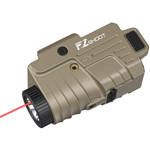 EZshoot 800 Lumens Pistol Light Laser Combo Rechargeable, Pistol Flashlight with Slidable Rail...
