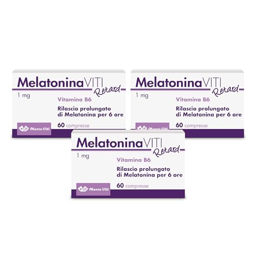 Melatonina Viti Retard - Integratore per il Sonno, 3x60 Compresse, con Melatonina e Vitamina B6, Aiuta a Dormire, Migliora la Qualità del Sonno