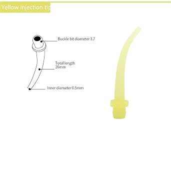 Dental Impression Mixing Tips, YOUYA DENTAL 100pcs Dental Intra Oral Tips for Dentistry Materials Mixing Tube Disposable Silicone Rubber Head Lab Products -Yellow Injection Tips