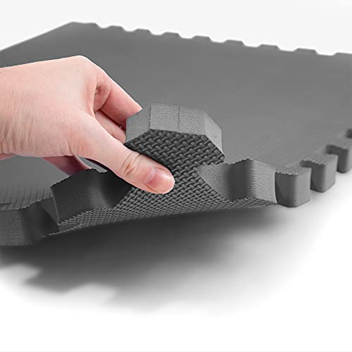 IncStores Fitness Foam Flooring Tiles | Baldosas de espuma entrelazadas de perfil bajo para protección ligera de piso en gimnasio en casa, sala de juegos y más miniatura 5
