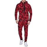 DeHolifer Herren Camouflage Army Jogginganzug Jogging Hose Jacke Sportanzug Military Jogginganzug Sportanzug Jogging Hose Jacke Army Jogginganzug Camouflage Sportanzug Jogging Army M-3XL