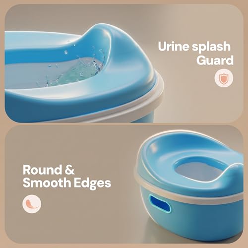 Image of Baybee 3 in 1 Baby Potty Training Seat for Kids 1-5 Years | Toddler Baby Potty Seat Chair with Removable Tray & Anti Slip Base | Portable Toilet Training Potty Seat with Step Stool for kids (Blue)