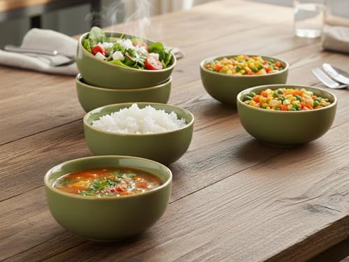 Image of Freakway Dinner Bowls, Green Ceramic, Set of 6