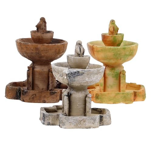 Parliky Mini Landscape Decor Set Resin Water Fountain Garden Mini Fountain Ornament