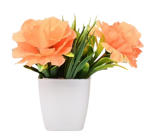 Image of Artificial Flowers for Decoration with Pot Combo of 2PCs Artificial Forest Bonsai Plant with Plastic Pot for Home Decoration Office Table Greenery Room Home Decor Plants (2FlowerPot)