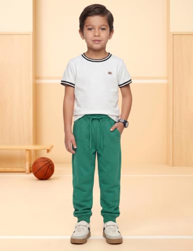Image of Amazon Brand - Symbol Boys Cotton Rich Stretchable Knit Terry Track Pants Joggers | Age 2-14 Years