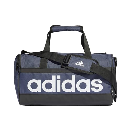 adidas Mixte Essentials Linear Duffel Bag, Shadow Navy/Black/White, XS