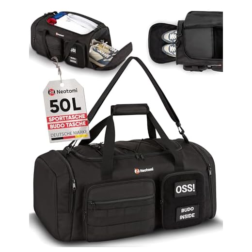 Neatami Kampfsport Sporttasche 50L mit Nassfach & Schuhfach – Judo, BJJ & Karate Trainingstasche für Gi, Schützer & Wettkampf | robuste Trainingstasche mit Organisationsfächern