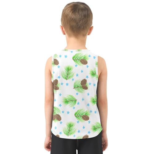 Pinecone Star Branch Boys Tank Tops Sleeveless Tank Top Shirts Undershirts for Kids,3T3