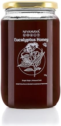 NIYAMAYA Eucalyptus Honey 1 kg | Pure Unprocessed Natural Honey in Fresh Raw Eucalyptus Honey No Sugar Added No Adulteration