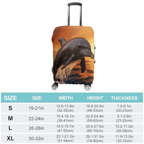 Dusk Dolphin Travel Luggage Cover Washable Anti-scratch Suitcase Protector Dustproof Protective Cover Case for Wheeled Luggage Fits 19-32 Inch Luggage2