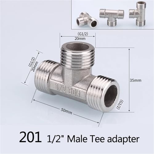 Accesorios de tubería de acero inoxidable 1/2 m-m-m para válvula de ángulo a tope termo 3