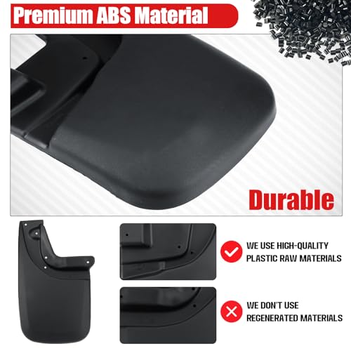 Image of Mud Flaps Compatible with Toyota Tacoma 2005-2015 Mud Guards Splash Guards Tire Protector Mudguard (with Fender Flares), Front and Rear (Driver & Passenger Sides)