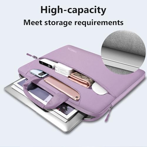 Image of Hseok Laptop Shoulder Bag 13 13.3 14 Inch Case Compatible with MacBook Pro /Neo 14 inch M5 /M4 /M3 /M2 /M1,Mac Air /pro /Neo 13 inch and Most 13 13.3 14 Notebooks,Spill-Resistant Briefcase,Purple