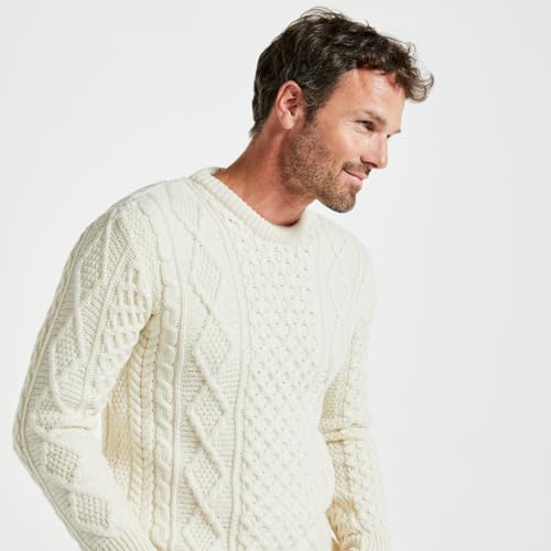 Eireann Mens Irish Cable Knit Sweater, 100% Super Soft Merino Wool, Made in Ireland3