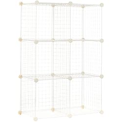 Estanterias Modernas Amazon Amazon Basics - 6 Estantes de almacenamiento, Seis cubos, de alambre, Blanco, 37.08 P x 76.96 W x 113.79 H
