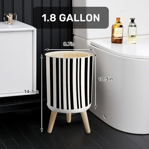 Caneca de basura con tapa y patas 7L blanca y negra miniatura 2