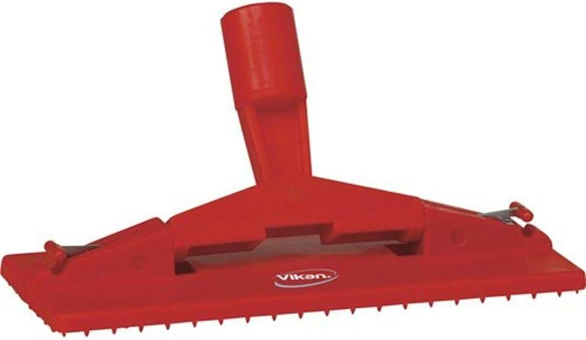 Vikan 55004 Pad Holder,Floor,9" x 3.7",PP/SS,Red