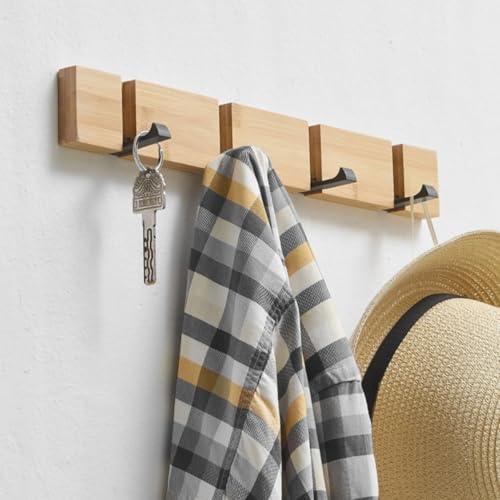 Perchero de pared Toddmomy con 4 ganchos de aluminio para colgar chaquetas 6