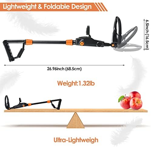 Potuem Metal Detector for Kids, Waterproof Kids Metal Detector With LCD and SOUND Indication, Adjustable High Sensitivity Metal Detector Includes Shovel, Rake and Knapsack