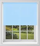 Deluxe Daylight Roller Blinds Light Filtering Premium Fabric Easy Fit Metal Brackets Bedroom Living Room Office Child Safe 160cm Length Trimmable Blue 120cm